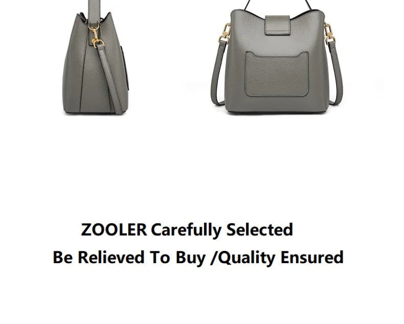 ZOOLER Full Genuine Leather Shoulder Bags Tote Bags Luxury Women Trendy Handbag Totally Skin Fashion Top Handle Purses #WG385