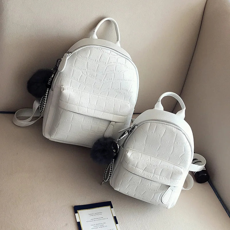 Mini Backpacks Women PU Leather Cute Small Backpack Female White Back Pack Black Backpacks For Teen Girls Fashion Bagpack Woman