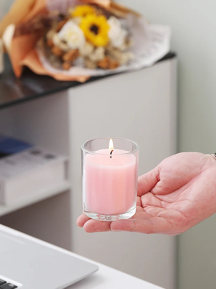 Luxury Christmas Home Decoration Recycled Glass Scented Candle Jars Long Burning Lasting Beeswax Electroplated Luxury Candle