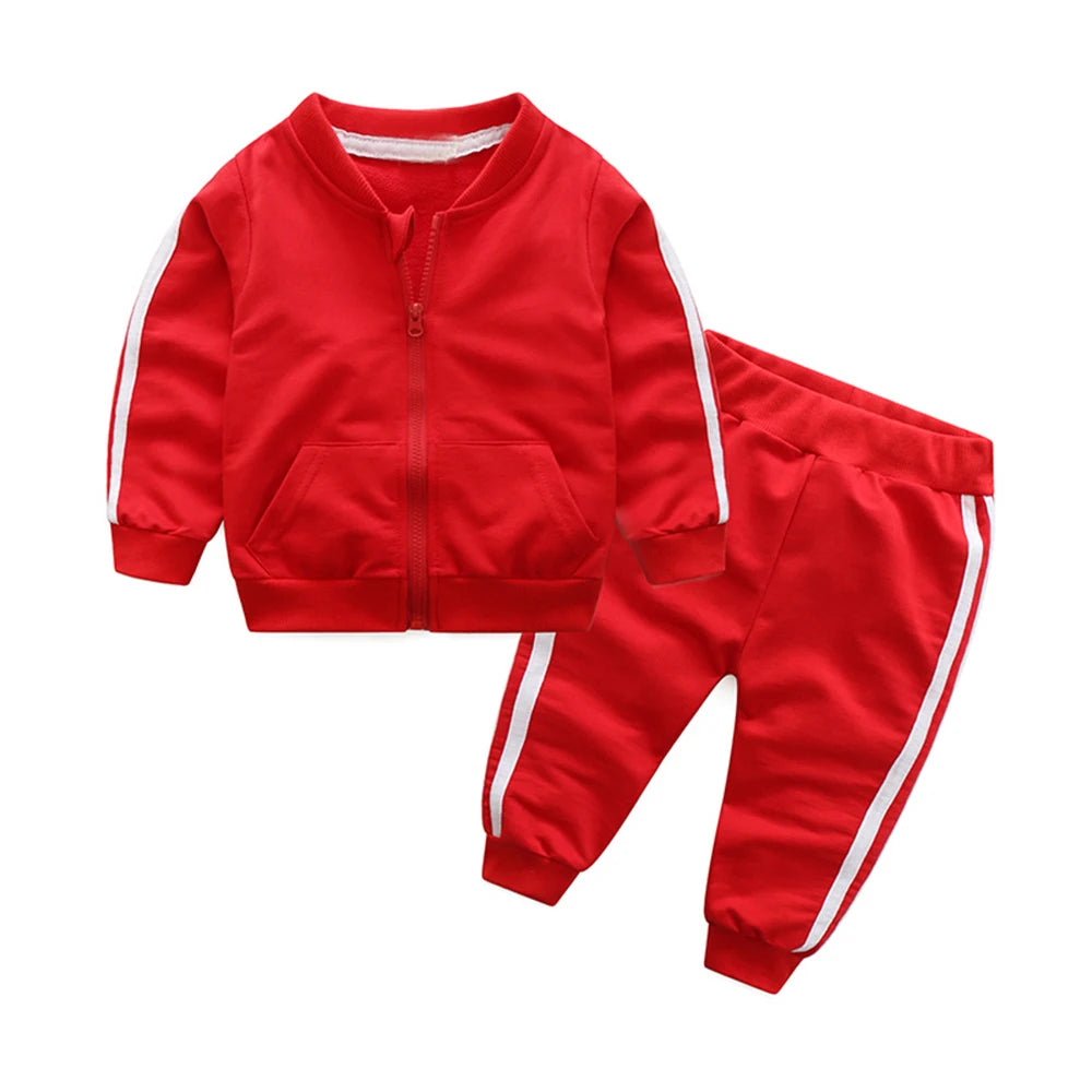 top and top 2021 Autumn Fashion Kids Boys Girls Clothes Cotton Zipper Jacket+Pants 2pcs Toddler Tracksuit Boys Clothing Set