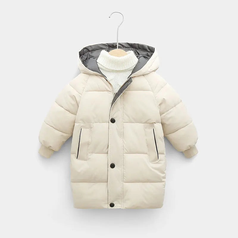 Kids Coats Baby Boys Jackets Fashion Warm Girls Hooded Snowsuit For 3-10Y Teen Children Thick Long Outerwear Kids Winter Clothes