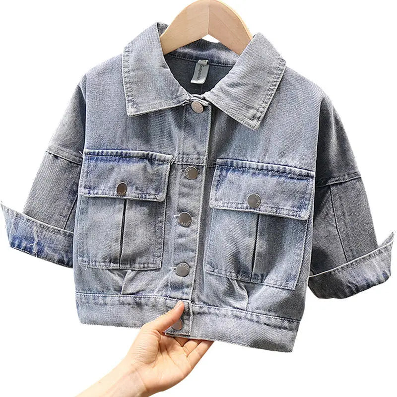 Girl Jackets Spring Kids Denim Jackets for Girls Baby Flower Embroidery Coats Children's Jackets Clothing Child Outwear Jeans