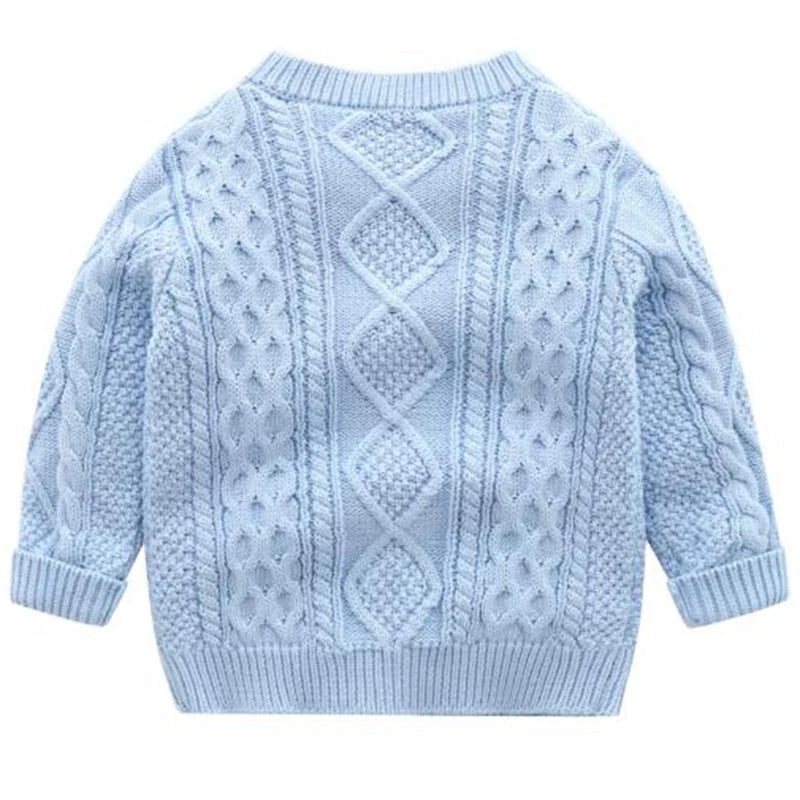 New Cardigan Baby Sweater Knitted Boys Girls Toddler Solid Sweater Handmade Infant Single Breasted Cardigan Kids Newborn Clothes