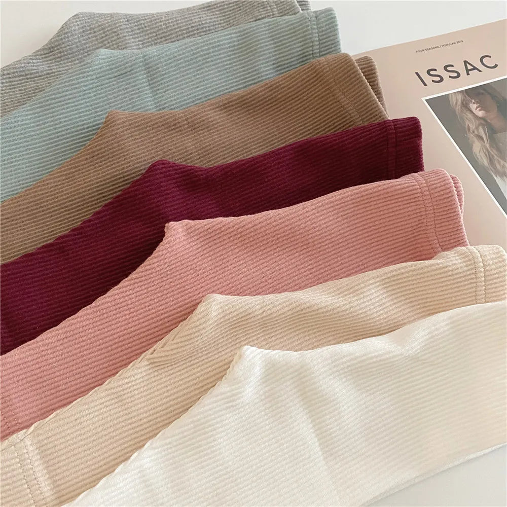 Autumn Spring Baby Girl Leggings Cotton Baby Boys Ribbed Full Length Infant Kids Clothes Skiny Pants Children Casual Trousers