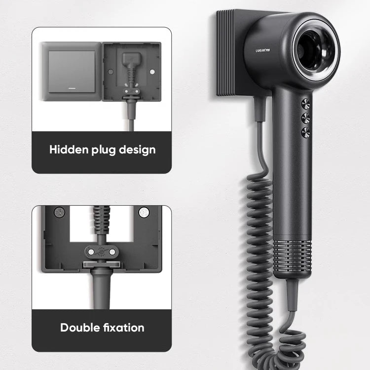 New Model High Speed Hair Dryer Professional Hair Dryer Set Hot Air Brush Ions Wall Mounted Hair Dryer With Spring Wire