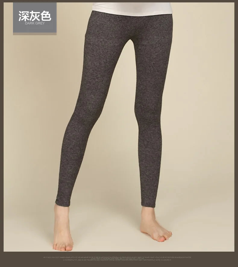 High-quality high-waist cashmere plus size women winter leggings medium-thick solid color thermal sexy leggings women