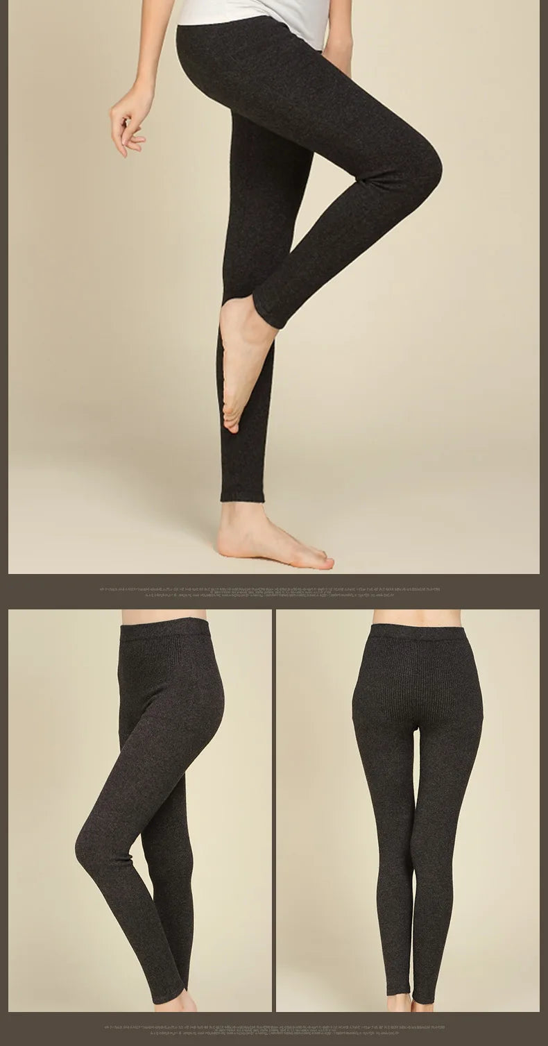 High-quality high-waist cashmere plus size women winter leggings medium-thick solid color thermal sexy leggings women