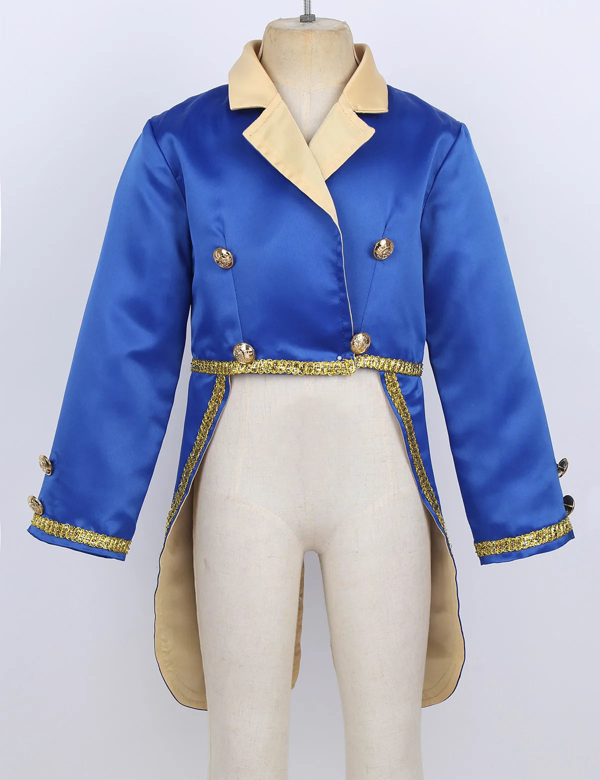 Kids Boy Prince Cosplay Costume Long Sleeve Turn-Down Collar Tuxedo Jacket Royal Court Prince Tailcoat Halloween Carnival Party