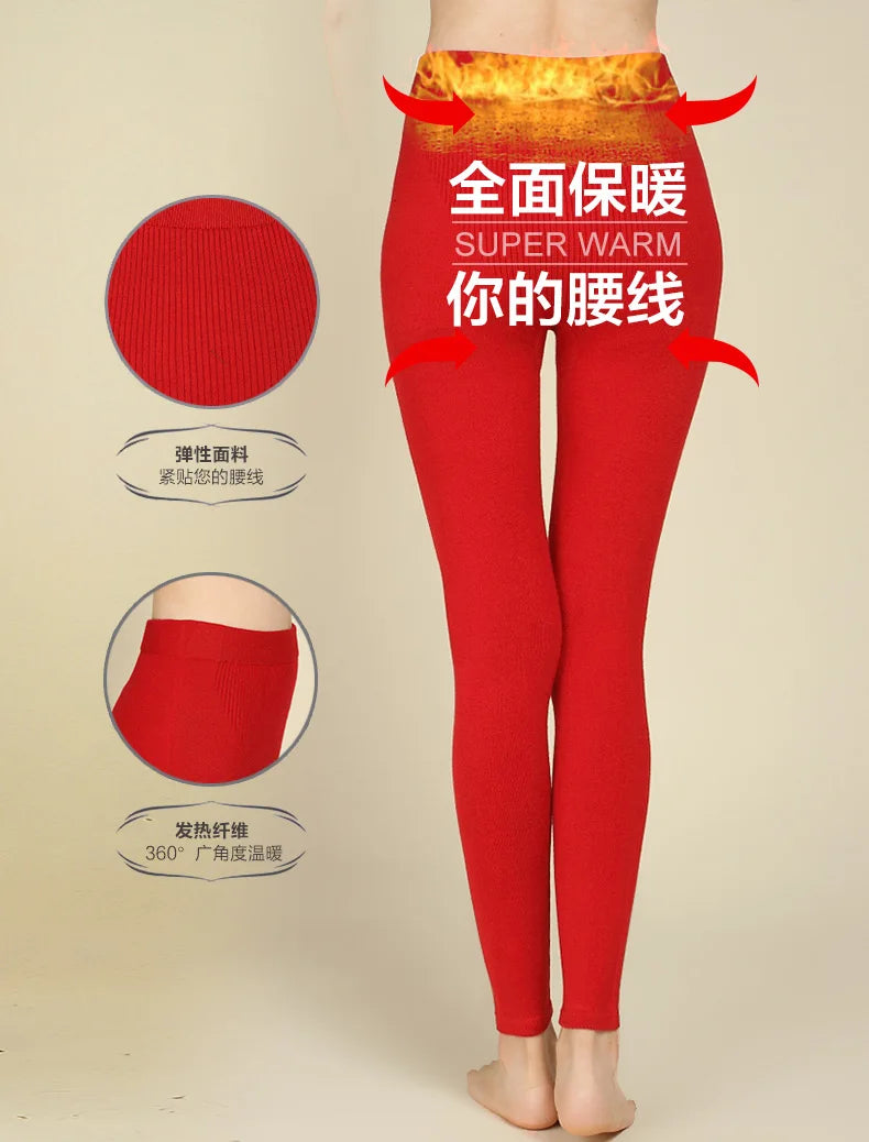 High-quality high-waist cashmere plus size women winter leggings medium-thick solid color thermal sexy leggings women