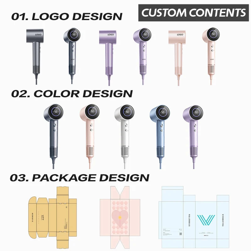 Professional Salon Stand Hair Dryer With Ionic Technology Speed Efficiency for Hotels Outdoor Garages Hot Heat Settings Nozzles