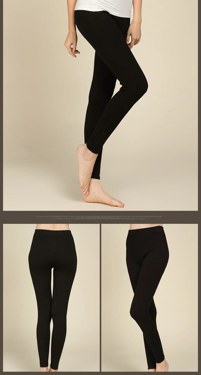High-quality high-waist cashmere plus size women winter leggings medium-thick solid color thermal sexy leggings women