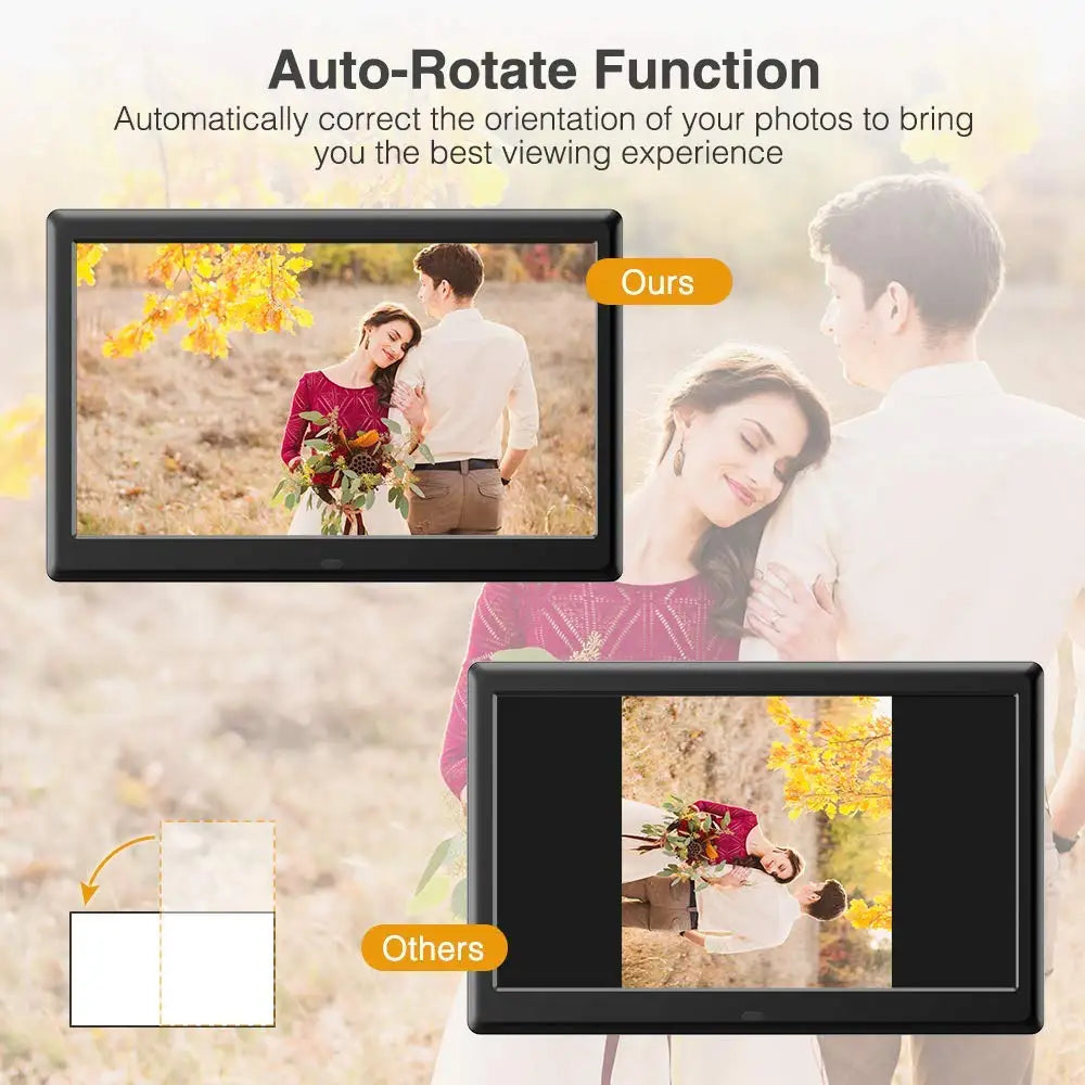 1280x800 IPS HD Display 16 GB Storage Acrylic Frame Digital Picture Frame 10 Inch Calendar Easy Setup Video Photo Upload