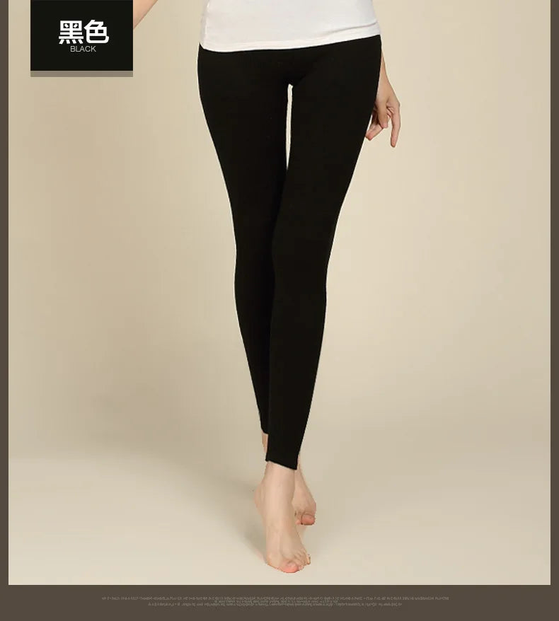 High-quality high-waist cashmere plus size women winter leggings medium-thick solid color thermal sexy leggings women