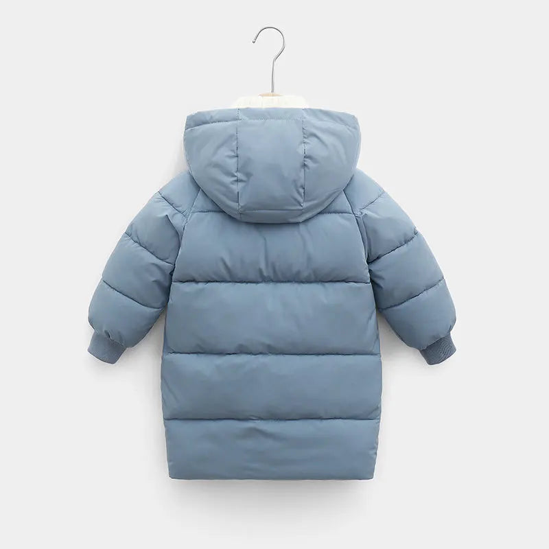 Kids Coats Baby Boys Jackets Fashion Warm Girls Hooded Snowsuit For 3-10Y Teen Children Thick Long Outerwear Kids Winter Clothes