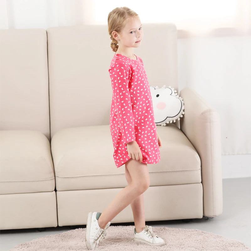 Dot Long Sleeve Dress For Girls Clothing Baby Girl Clothing Teenager School Daily Wear Kids Casual Clothes Vestido Infantil 8T