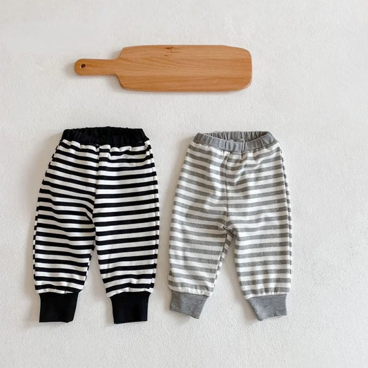 Baby Boy Joggers Korean Baby Clothes Newborn Striped Pants for Boys Girls Pencil Pants Kids Fall Cotton Trousers