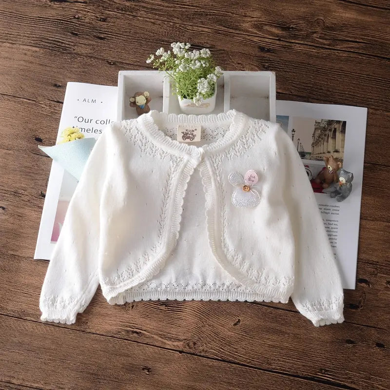 Little Baby Girl Jacket Cute Outdoor Sweater Toddler Sweet Cotton Newborn Cardigan 3 6 12 18 24 36 Month Baby Clothes 205036