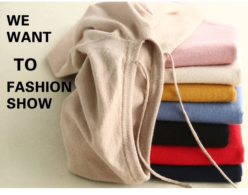 Autumn Winter Women Sweater 2025 New Solid Jumper Long Sleeve Hooded Pullovers Korean Fashion Loose Lady Casual Knitted Sweaters