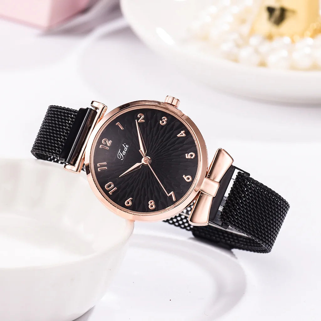 Luxury Women's Watches Set Elegant Female Wristwatches Magnetic Mesh Band Rose Woman Watch Bracelet montre femme reloj mujer