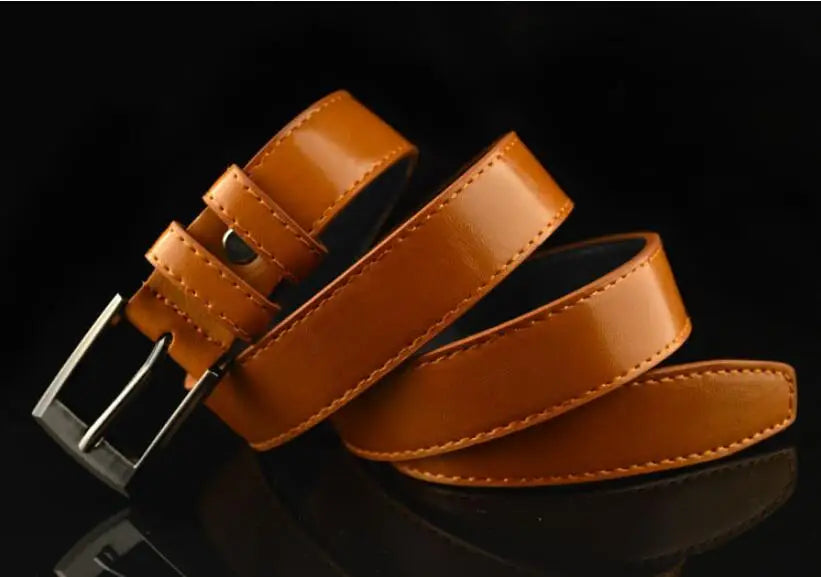 new style High quality Children Leather Belts Luxury design Children's Belt Boys Girls metal Pin Buckle Pants Belts Waistband