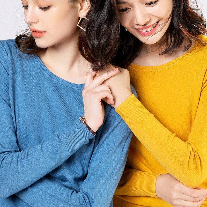 Women Sweater O-neck Autumn Winter Basic Pullover Warm Casual Pulls Jumpers Korean Fashion Spring Knitwear Bottoming Shirt 2025