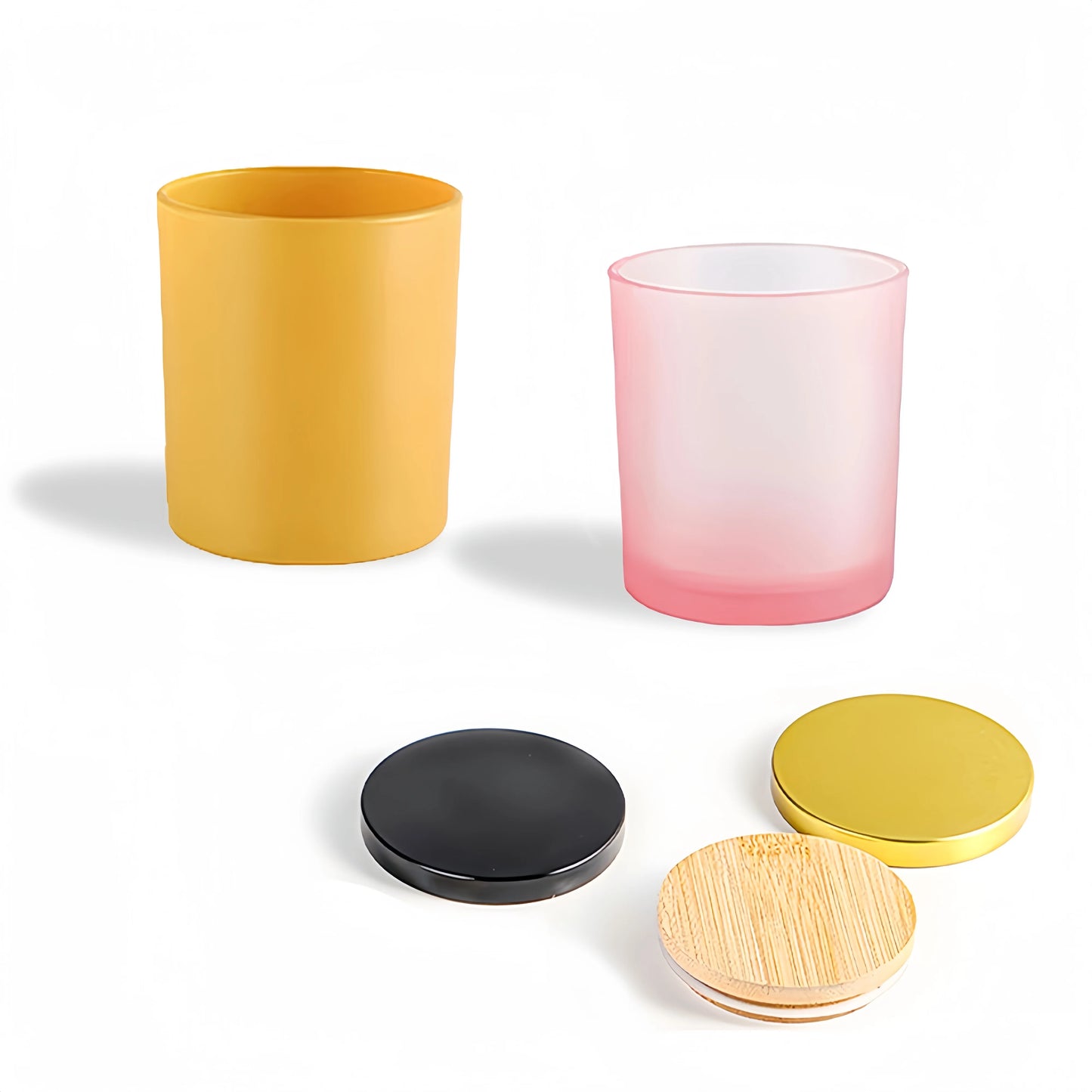 Wholesale 50ml 100ml 170ml 250ml Amber Glass Candle Jars Scented Candle Making Glass Jar Round Candle Containers With Lid