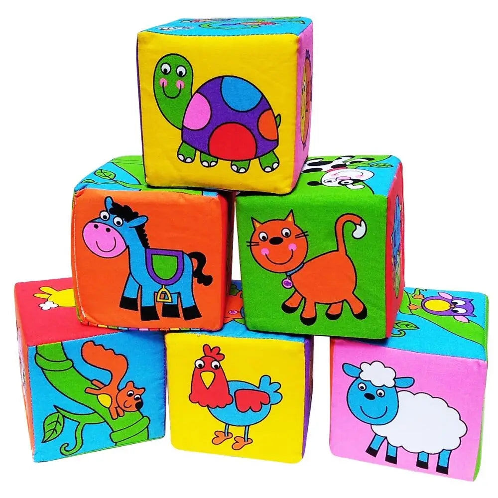 Baby Toys 0 12 Months Mobile Magic Cube With Rattle Soft Cloth Puzzle Blocks Infant Toys Educational Baby Rattle