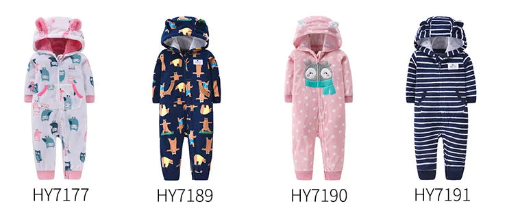 Baby Clothes Warm Toddler Bebe Jumpsuit Spring Outfits Bebe Rompers Hooded Double Zipper Boys Coveral Girls Clothing Fleece Suit