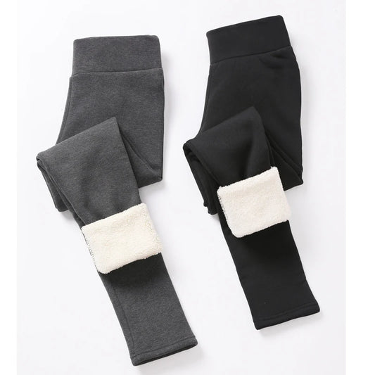 Skinny Thick Velvet Wool Fleece Girls Leggings Women Trousers Lambskin Cashmere Pants for Women Leggings