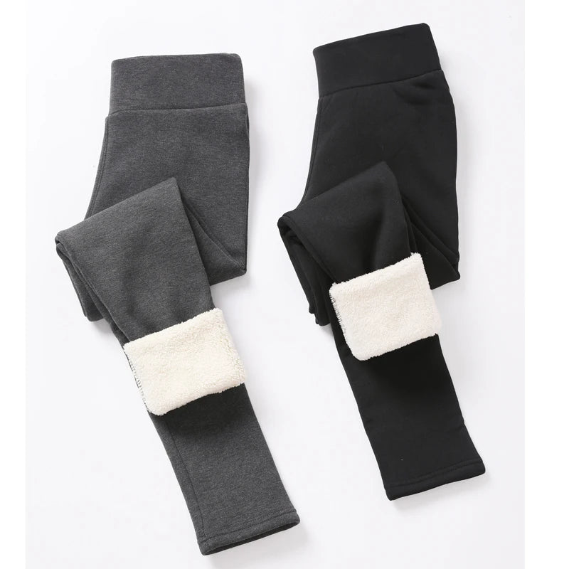 Skinny Thick Velvet Wool Fleece Girls Leggings Women Trousers Lambskin Cashmere Pants for Women Leggings