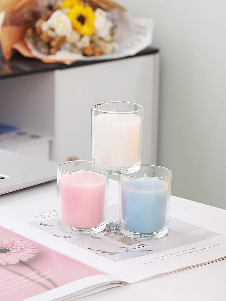 Luxury Christmas Home Decoration Recycled Glass Scented Candle Jars Long Burning Lasting Beeswax Electroplated Luxury Candle