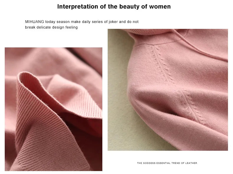 Autumn Winter Women Sweater 2025 New Solid Jumper Long Sleeve Hooded Pullovers Korean Fashion Loose Lady Casual Knitted Sweaters
