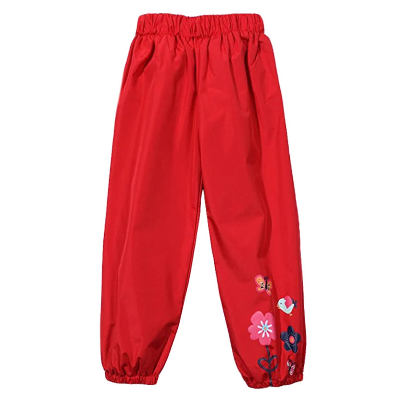 Pantalones de alta calidad para niñas, pantalones impermeables para primavera y otoño, ropa con estampado de flores para niños, pantalones para niñas, ropa para niñas