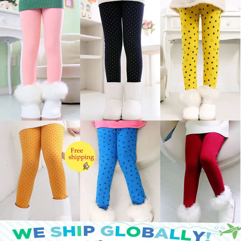 SheeCute Spring Autumn Winter New Fashion Children's 3-11 Year Cotton Warm Pant Girls KidsTrousers Print Legging