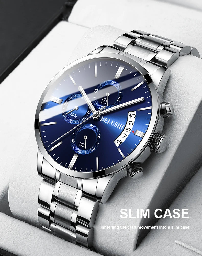 Men's Watch Luxury Brand BELUSHI High-end Man Business Casual Watches Mens Waterproof Sports Quartz Wristwatch relogio masculino