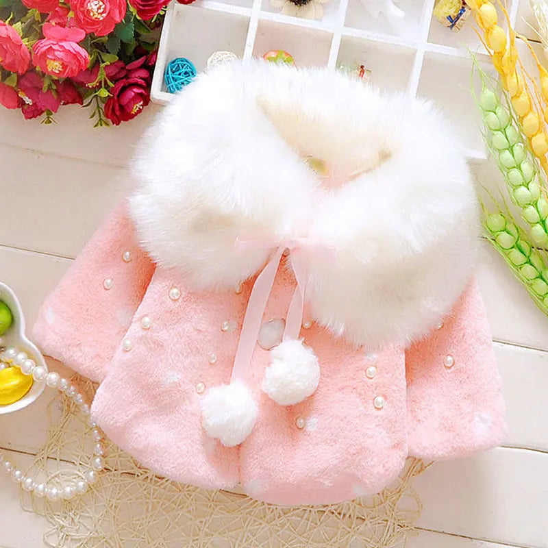 2018 fashion autumn Winter newborn infant baby clothing outerwear girls thick warm coats baby kids clothes Fake fur jackets coat