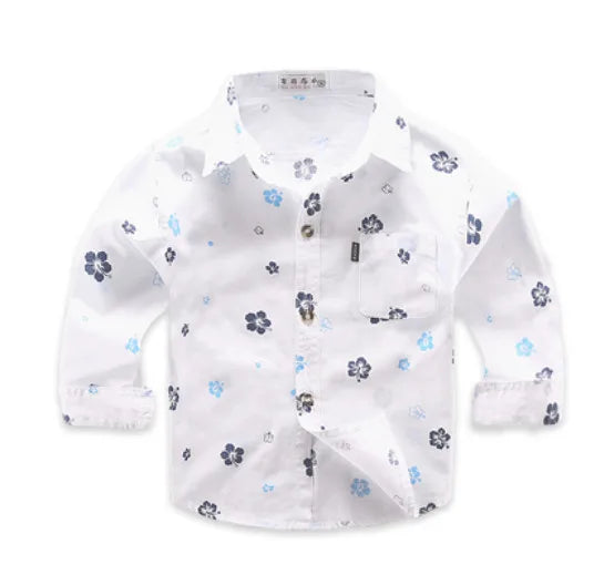 Spring Long Sleeve Boy's Shirts Casual Turn-down Collar Camisa Masculina Blouses for Children Kids Clothes Baby Boy Plaid Shirt