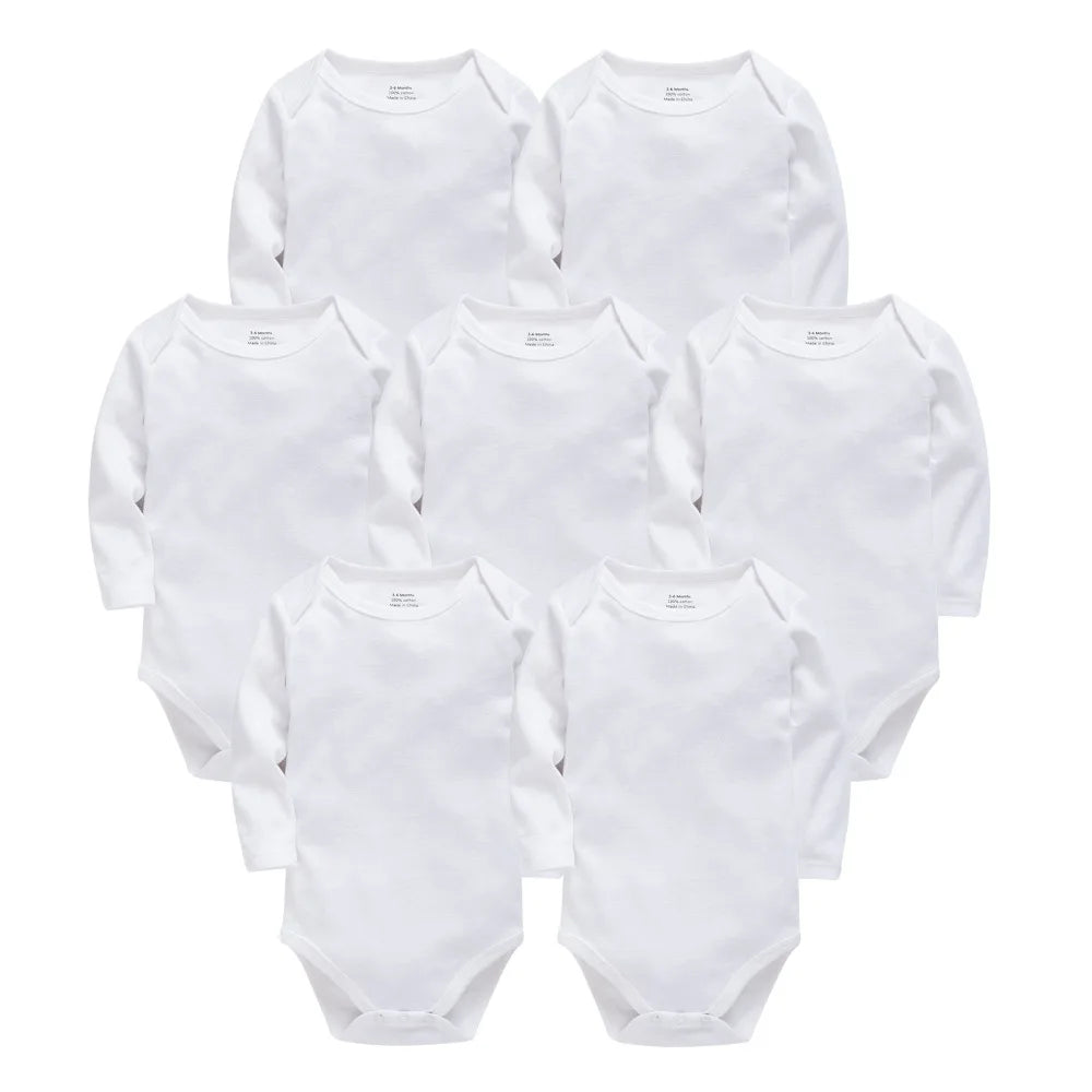 Solid White Baby Clothes Long Sleeve Cotton Baby Girls Boys Bodysuit Newborn body bebe 0-24 months Infant Jumpsuit