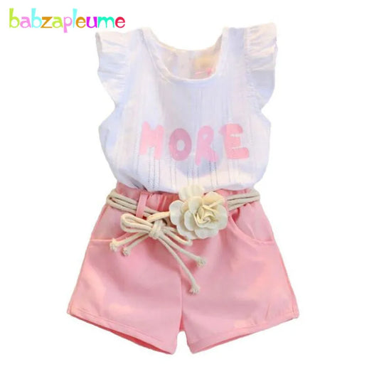 Summer Baby Girls Clothes Cotton Sleeveless Girl Costume Kids Outfit infant Tracksuit Toddler tops+shorts Child Dress