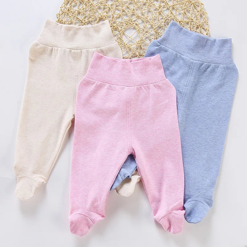 Pantalones de bebé 100% algodón, pantalones para bebé recién nacido, medias, pantalones para niños, ropa de bebé, pantalones de bebé de cintura alta para primavera y otoño
