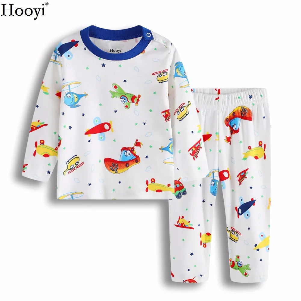 2020 Baby Boys Pajamas Clothes Suit 100% Cotton Fashion Children Sleepwear Top Quality Newborn T-Shirt Pant Set 0 1 2 Year