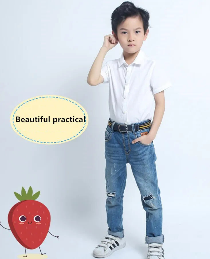 Hot sale new Classic Boys Girls Leisure  Stretch Belt for Kids Toddlers Adjustable Boys and Girl`s Belts for Jeans Pants (2PSC)