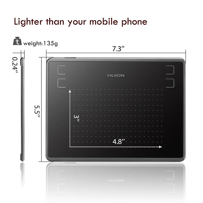 HUION H430P tabletas digitales, bolígrafo de dibujo gráfico de firma, tableta de juego OSU con bolígrafo sin batería, no incluye guante