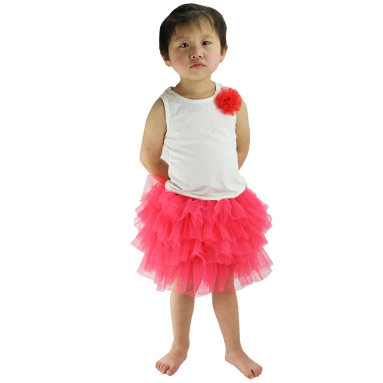 Wennikids Baby Girl Candy Color Half-length Tulle Tutu dance Skirt cute Solid Color  Fashion pettiskrit 3-8 years