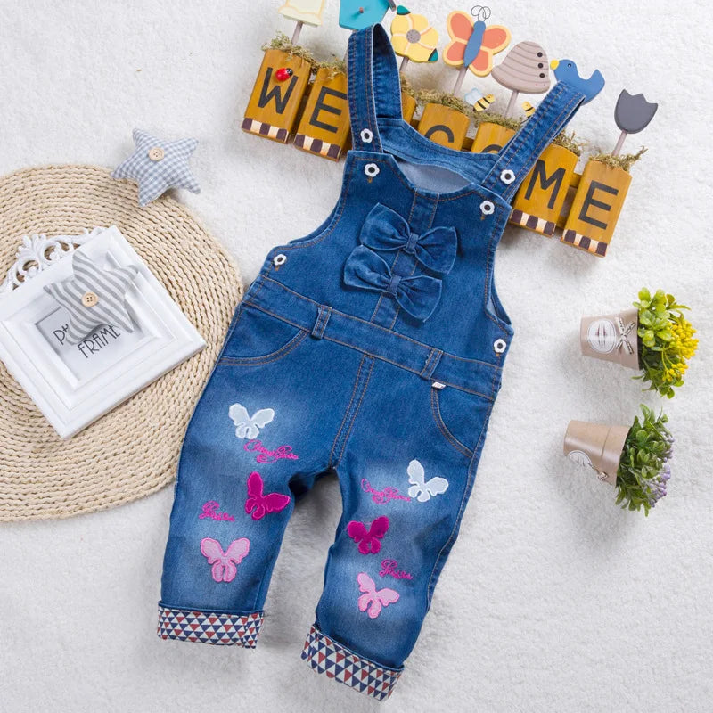 DIIMUU 1 2 3 4 Years Toddler Boy Denim Trousers Baby Long Overalls Dungarees Kids Boy Jeans Jumpsuit Boys Pants Bottoms Clothing