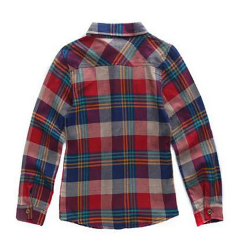 Spring Cotton Kids Clothes Fashion Casual Handsome Shirt for Children blouses Boys Plaid Long Sleeve dress Shirts