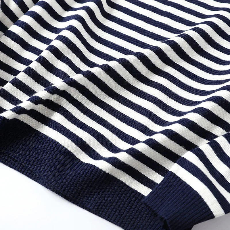 2022 Autumn Winter Long Sleeve Striped Pullover Women Sweater Knitted Sweaters O-Neck Tops Korean Pull Femme Jumper Female White