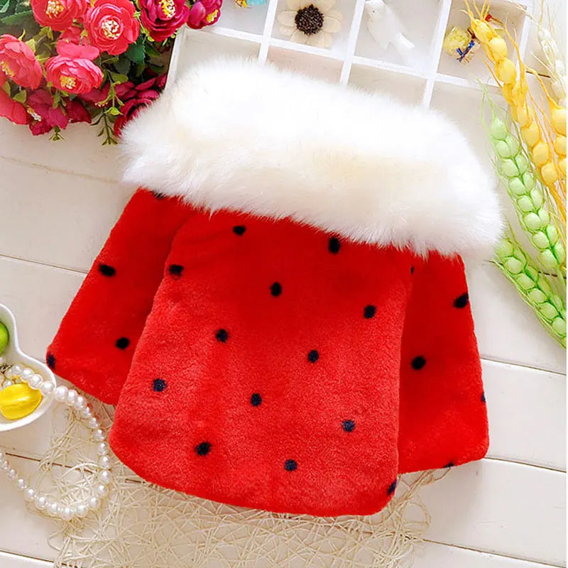 2018 fashion autumn Winter newborn infant baby clothing outerwear girls thick warm coats baby kids clothes Fake fur jackets coat