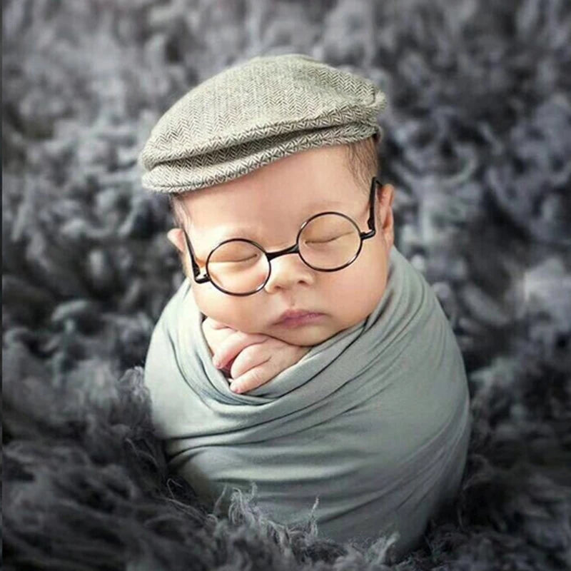 Newborn Baby Girl Boy Flat Glasses Photography Props Gentleman Studio Shoot Clothing Accessories