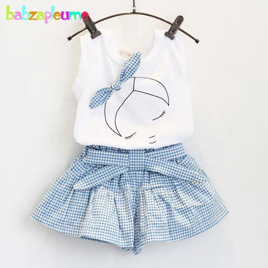 Summer Baby Girls Clothes Toddler Clothing Vest+Shorts set Children Girls Costume 0-7Year Infant Outfits kidswear BC1152